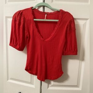 Free people St James puffed sleeve thermal tee